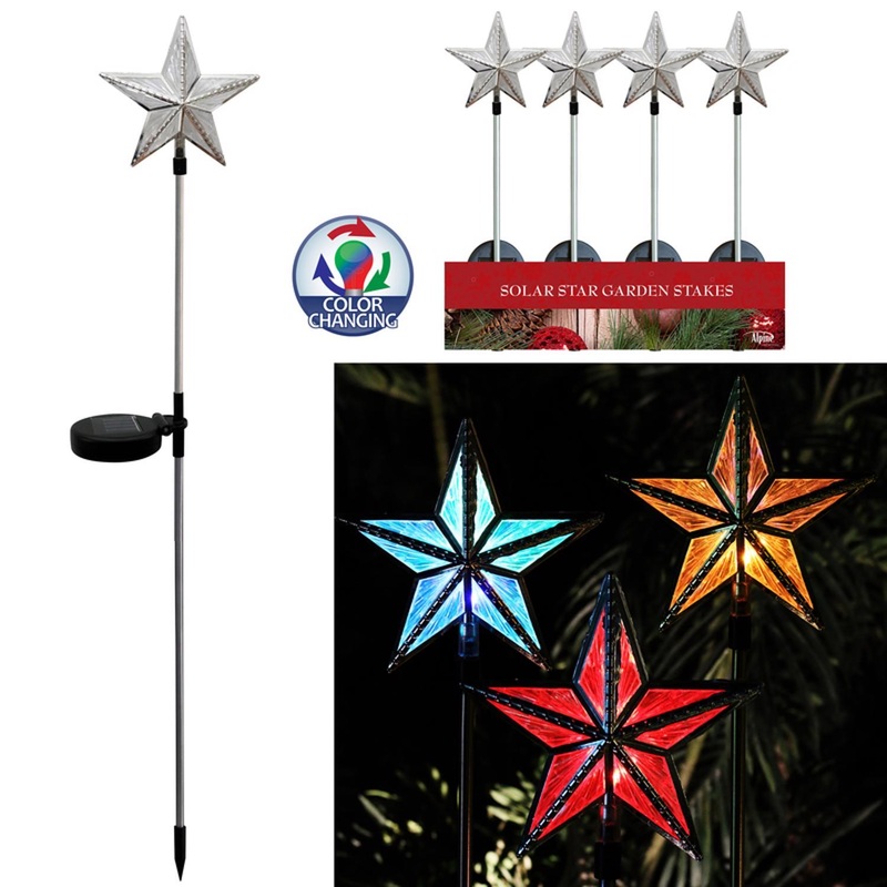 Solaris LED Solar Powered Star Garden Stake 35 in. Pathway Decor