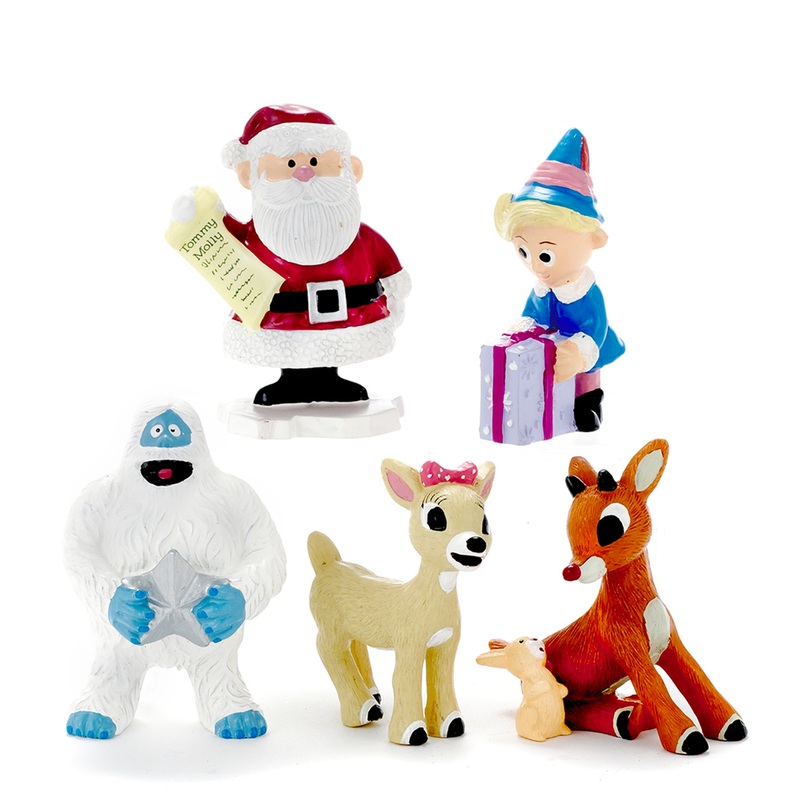 Rudolph Resin Figurines 5 PC Box