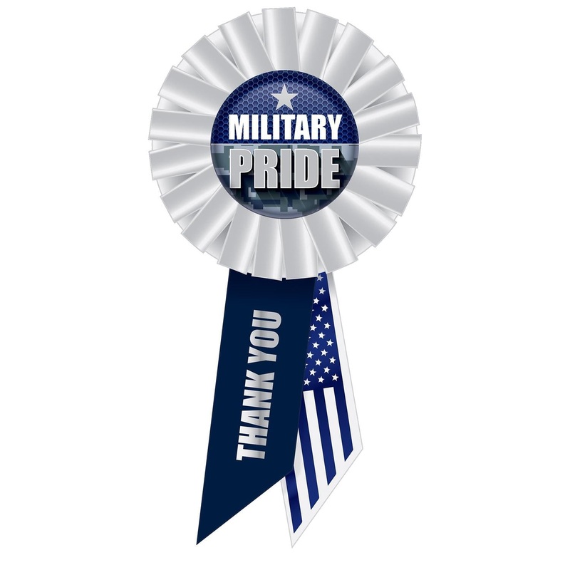 6 Pack Bulk Military Pride Rosette- Navy- 6.5 inch