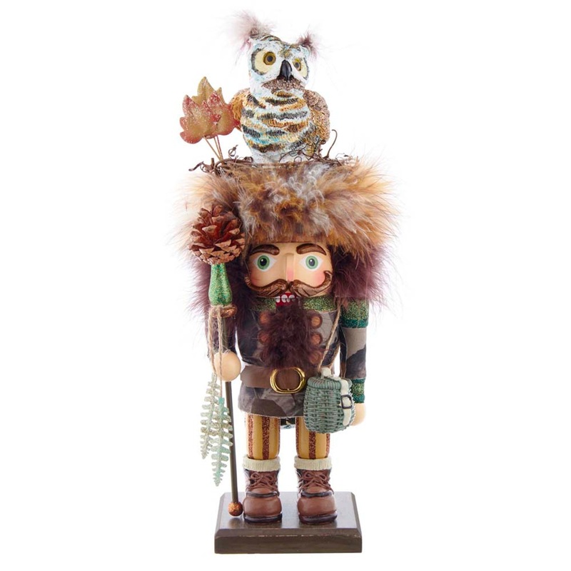 Owl Hat Woodsman Nutcracker 16″