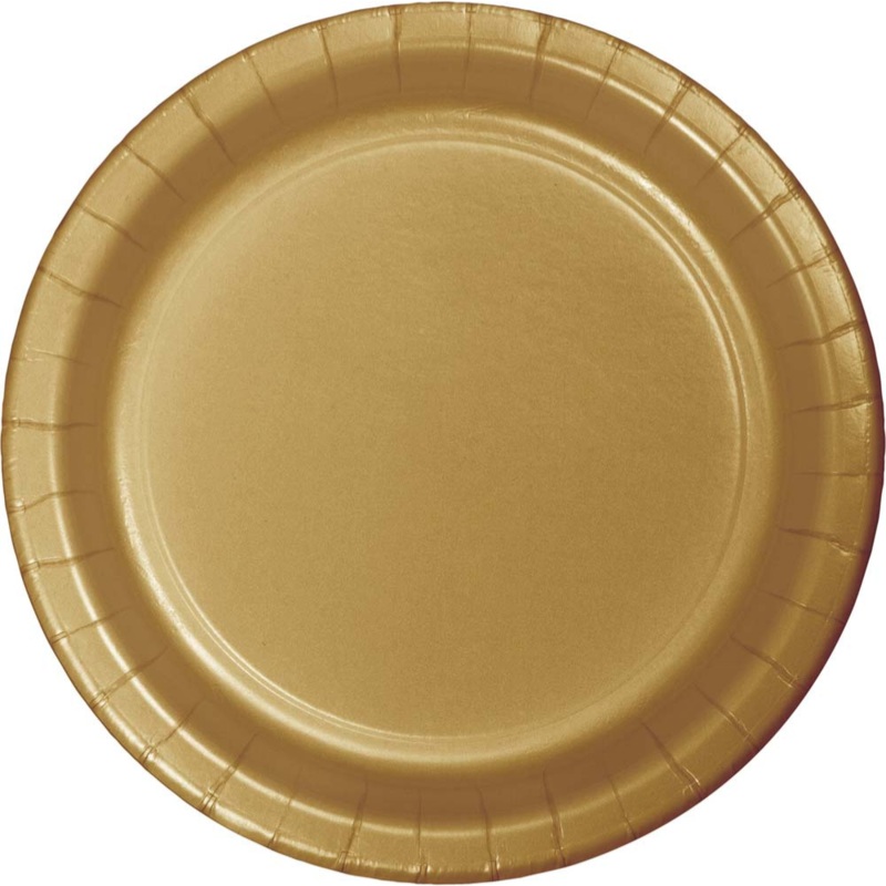 10″ Paper Plate-Glittering Gold