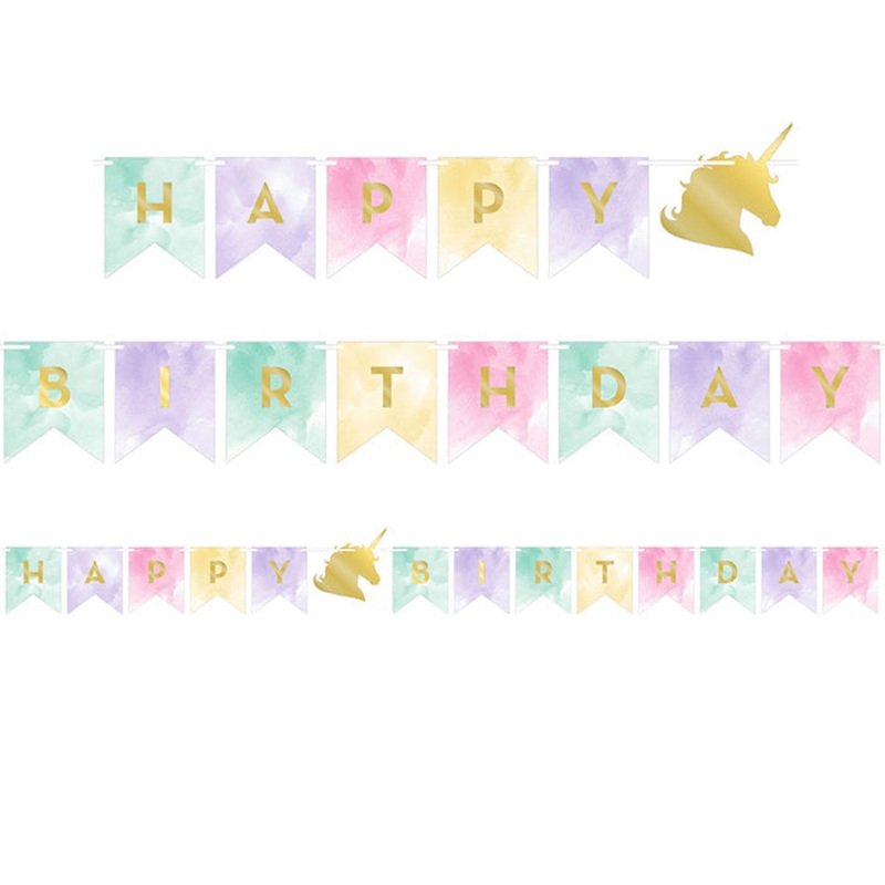 12 pc Bulk Sparkle Unicorn Party Banners