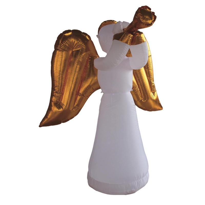 A Holiday Company LED Angel with Gold 6 ft. Inflatable