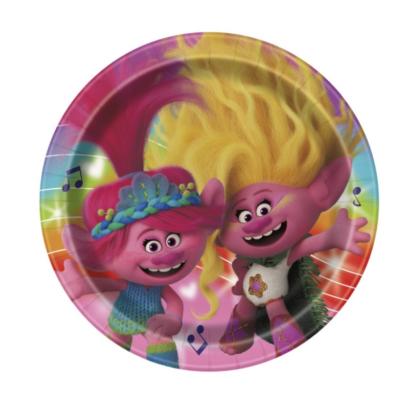 Trolls Round 9″ Dinner Plates  8ct