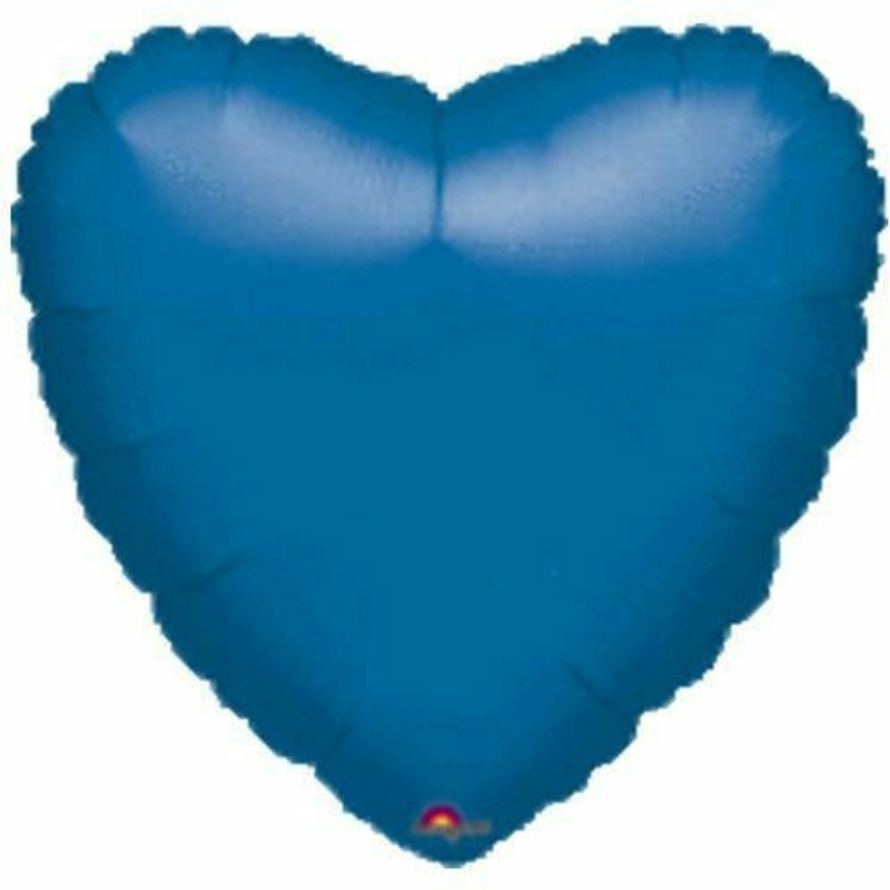 043 17″ Blue Metallic Heart Foil