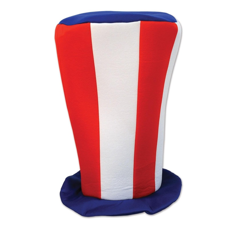 12 Pack Beistle Patriotic Plush Tall Top Hat