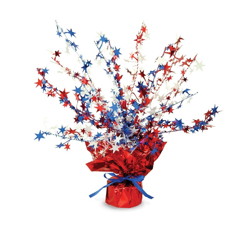 12 Pack Bulk Star Party Centerpiece – red – white – blue