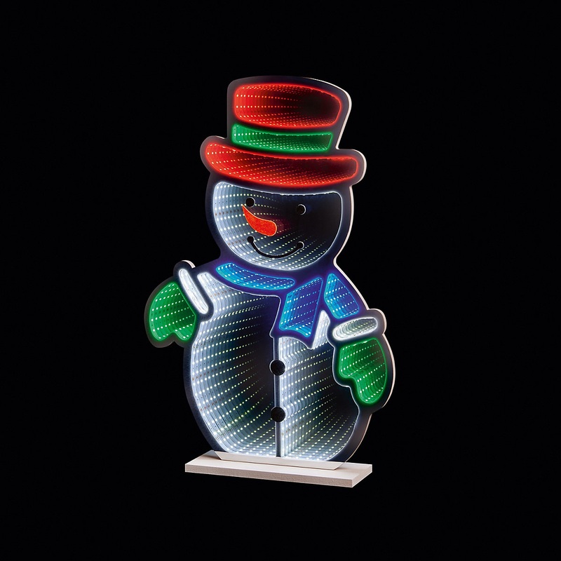 Multicolour LED Snowman Infinity light (H) 600mm