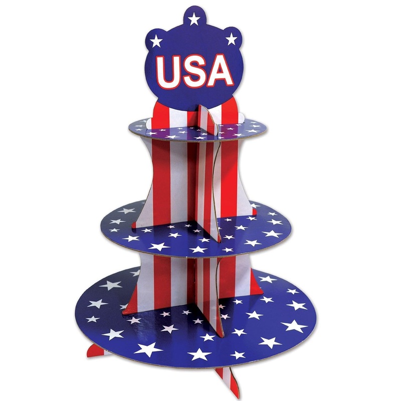 12 Pack Bulk Patriotic Party Cupcake Stand