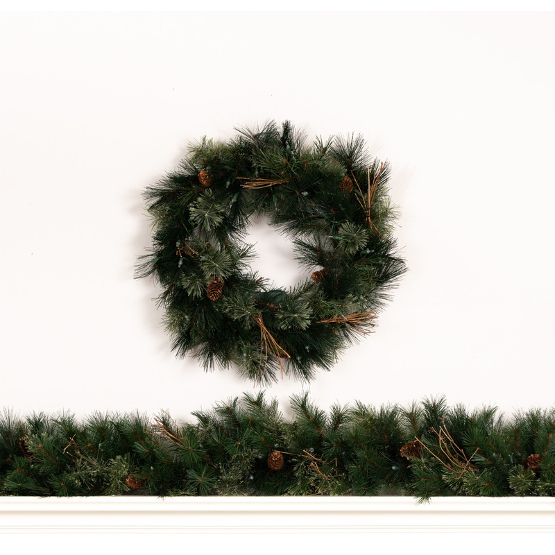 18’x12″ Foxtail Mixed Pine Garland – Unlit