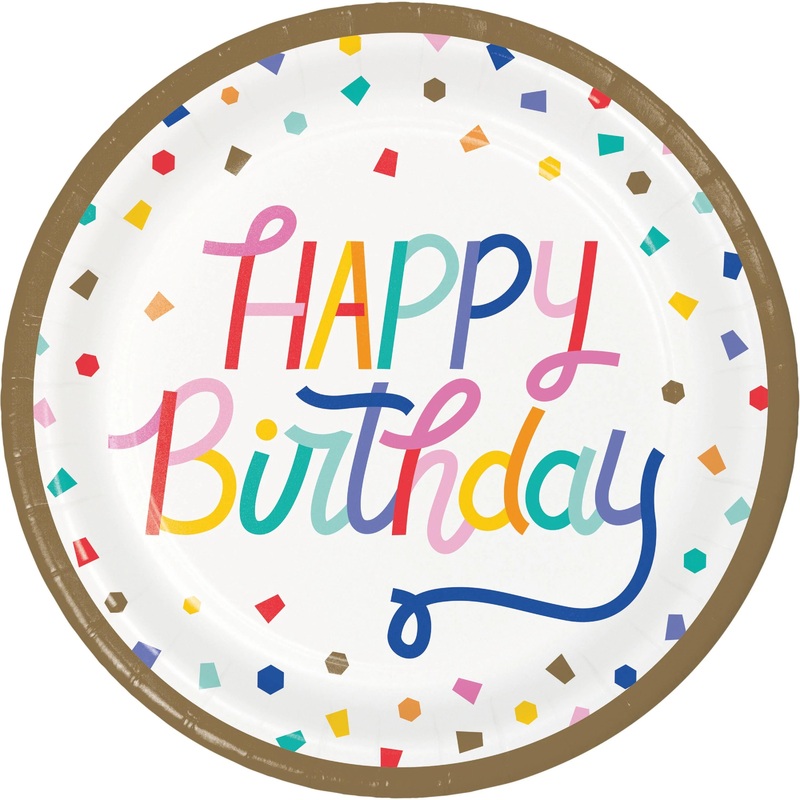 Birthday Confetti Dinner Plate (8/Pkg)