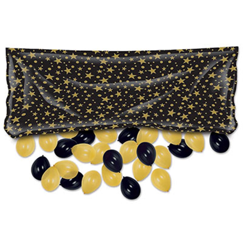 Plastic Balloon Bag – Black & Gold