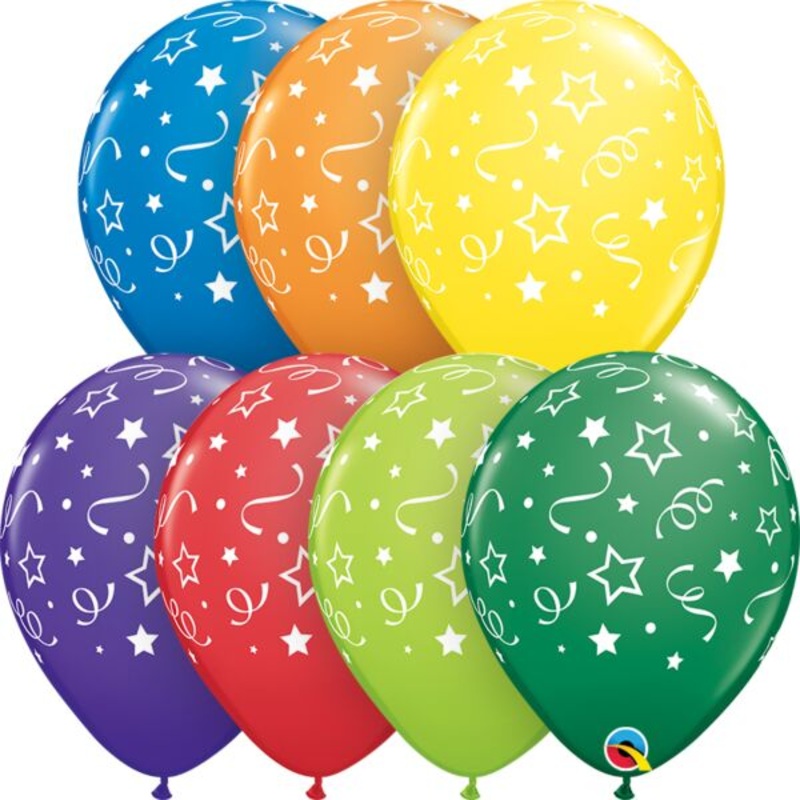 Stars Dots and Confetti Assortment Latex Balloon 1ct, 11″
