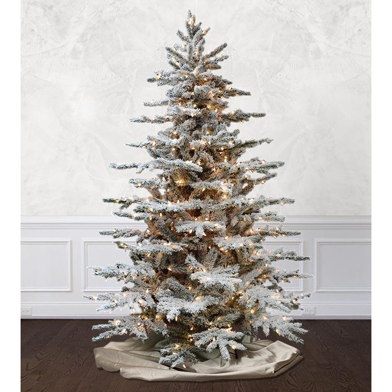 7.5′ Flocked Layered Lucerne Tree – ColorChange LED