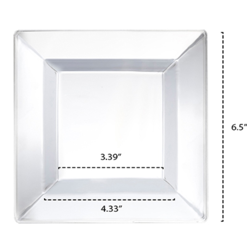6.5 CLASSIC SQUARE PLATES  CLEAR 10 COUNT