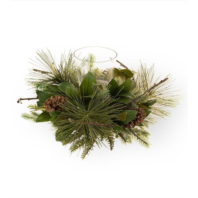 20″ Lake Shore Estates Centerpiece with Candleholder