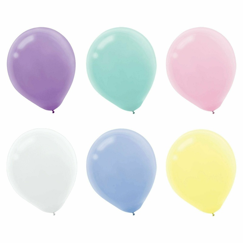 Assorted Pastel Solid Color Latex Balloons