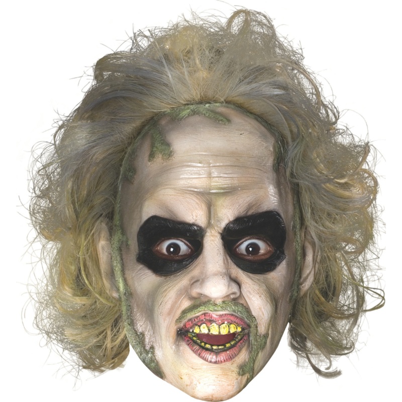 Beetlejuice Adult Vinyl Mask with Hair