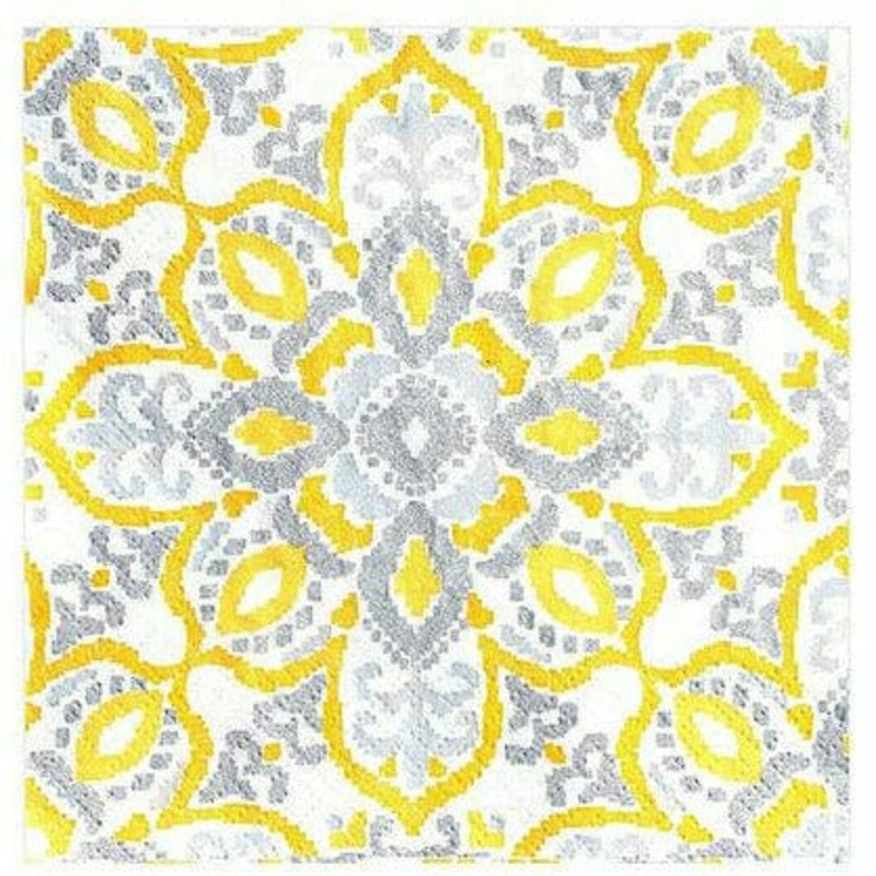 Yellow Tile Lunch Napkins 16ct