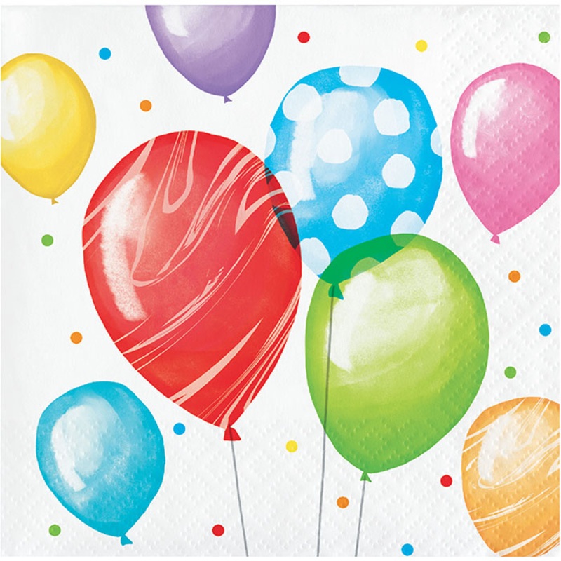 192 pc Bulk Balloon Bash Beverage Napkins