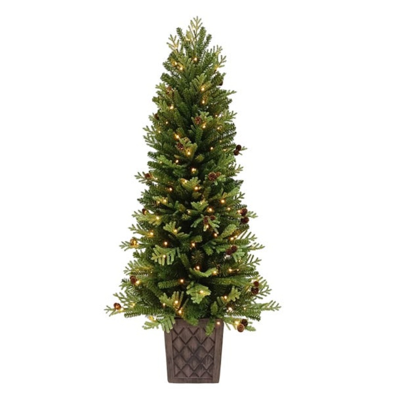4.5ft Pre-Lit Puzzelwood Fir Christmas Tree