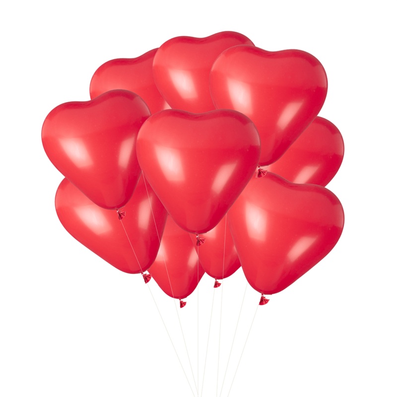 11″ Latex Heart Balloon Bundle – Red