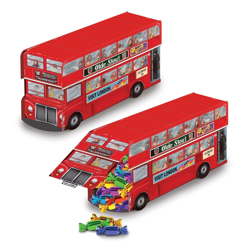 12 Pack Bulk 3-D Double Decker Bus Party Centerpiece