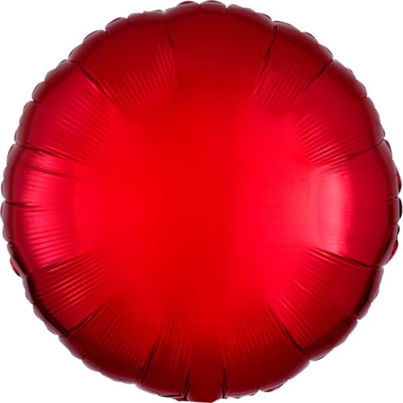 063 17″ Red Metallic Circle Foil Balloon