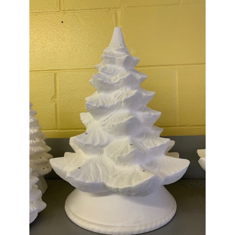 “18” Alberta Ceramic Bisque Christmas Tree – Made in USA, Unpainted, Ready to Paint”