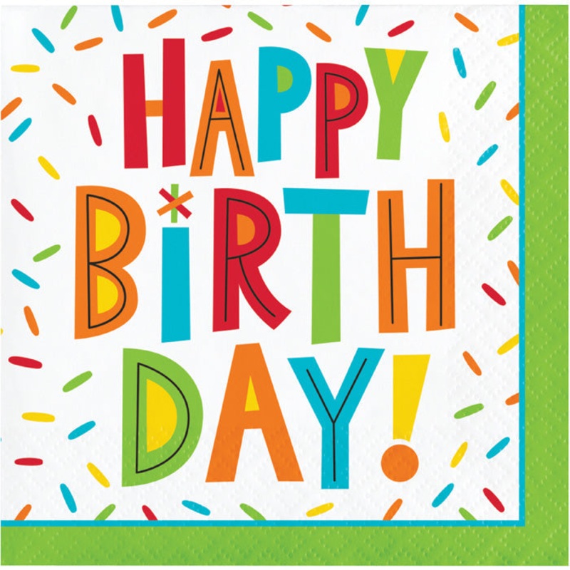 192 pc Bulk Birthday Fun Paper Beverage Napkins