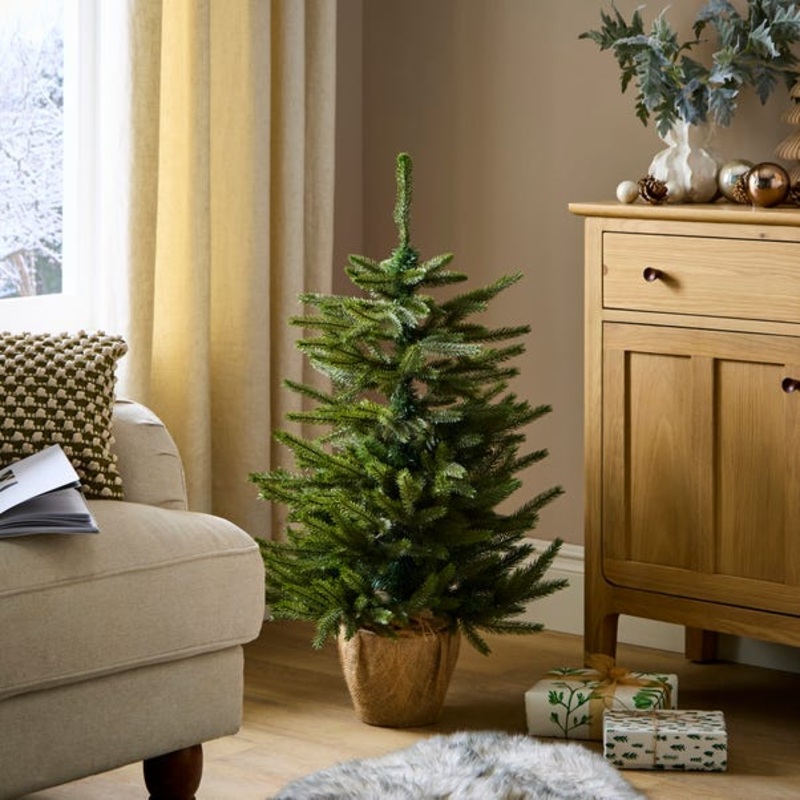 3ft Abies Christmas Tree in Burlap Base