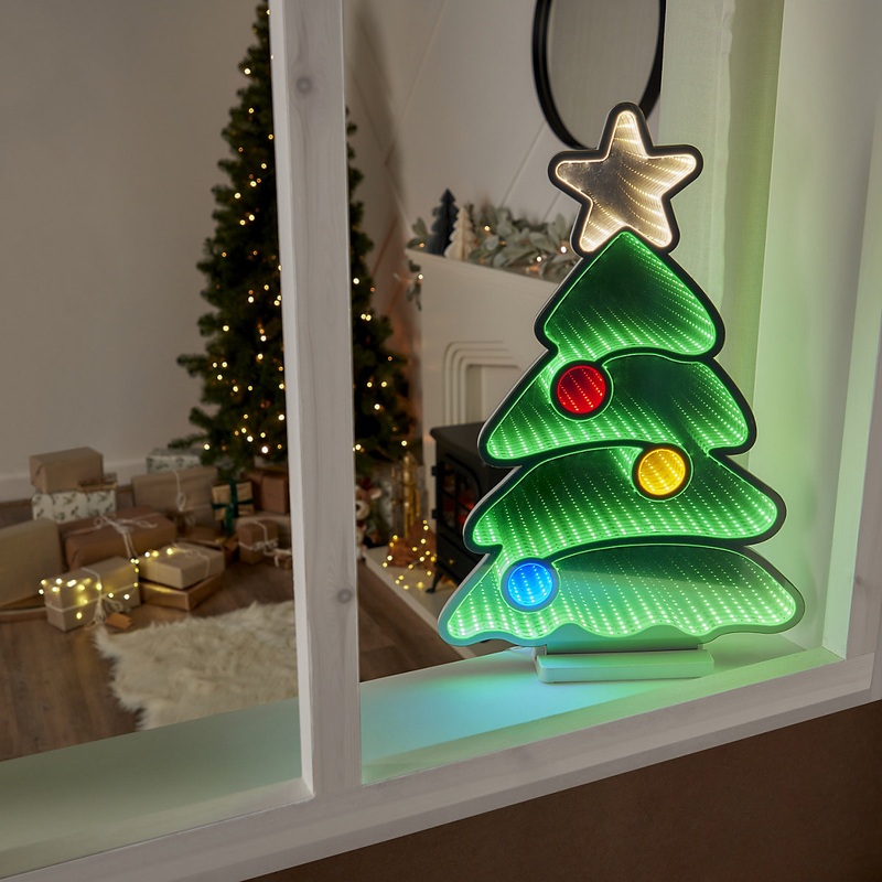 Multicolour LED Christmas Tree Silhouette (H) 600mm