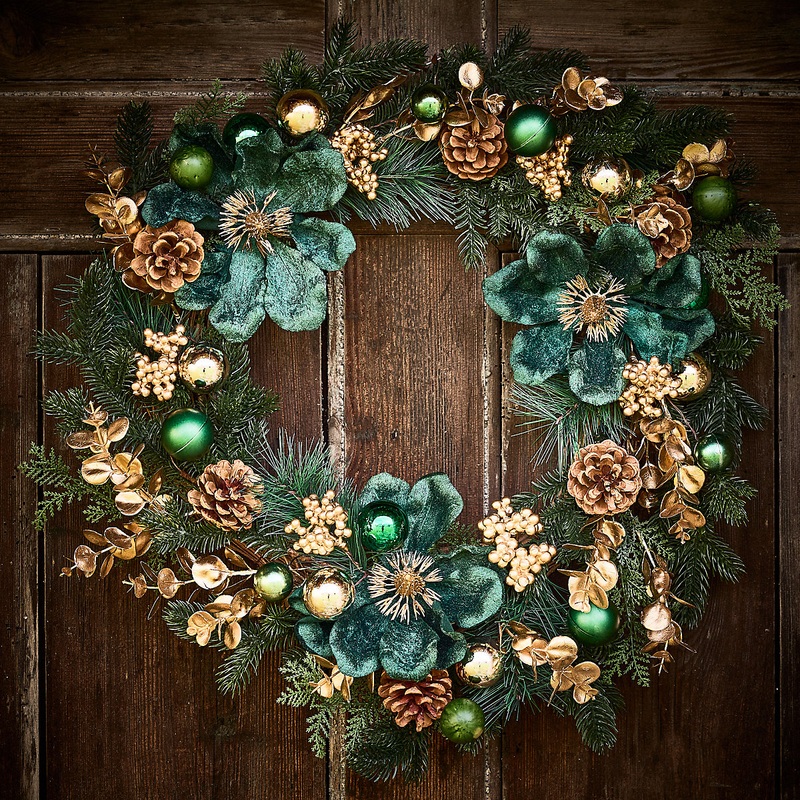Vintage Style Highbury Festive Decor Autumn-Winter Wreath Front Door Christmas Wreath 65cm