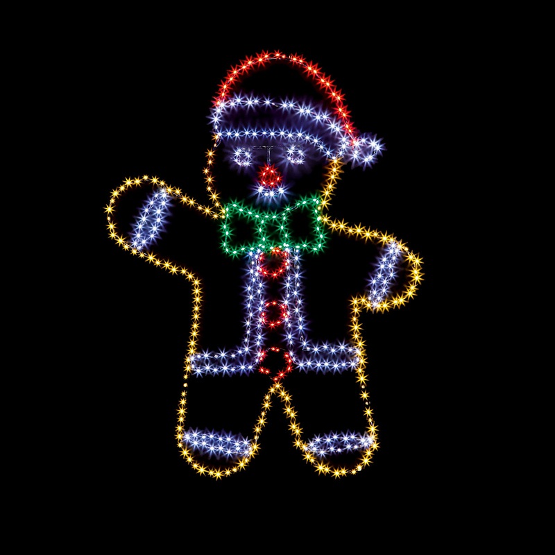 Multicolour LED Gingerbread Silhouette (H) 1200mm