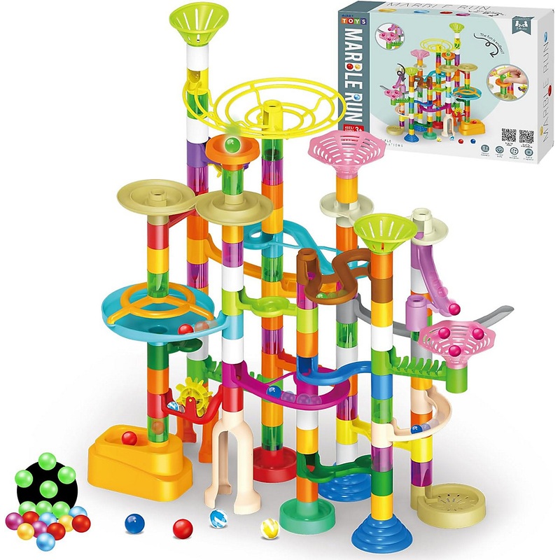 150 Piece Marble Run Toy Set Educational Toy Stem Marble Rush DIY Construction Toy for Kids Ages 3 4 6 8 plus