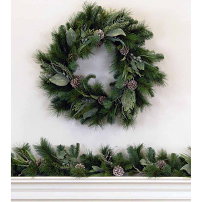 Bodega Bay Mixed Pine 30″ Wreath Non-Lit – (ClearANCE)