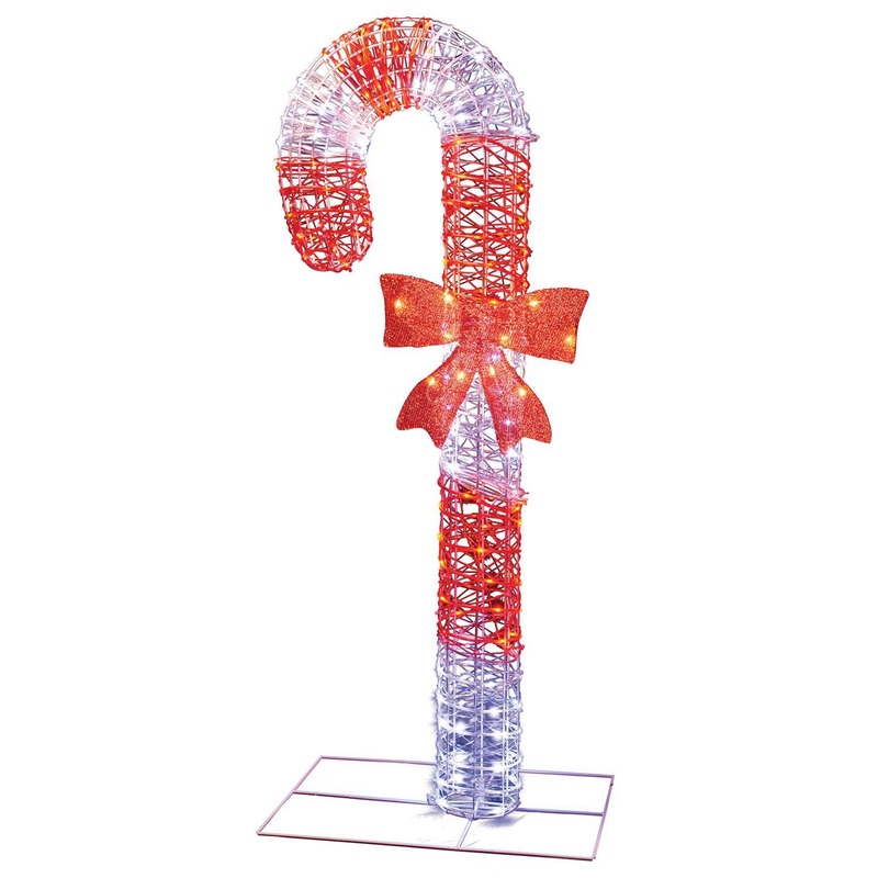 Sienna LED Red/White Candy Cane 48 in. Yard Decor