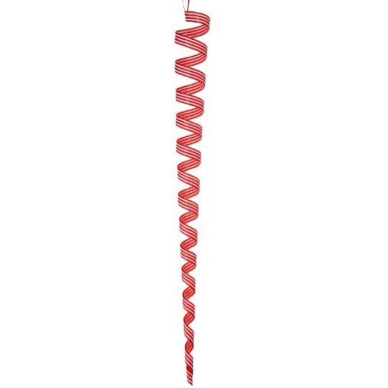 36″ Red and White Peppermint Spiral Icicle Ornament