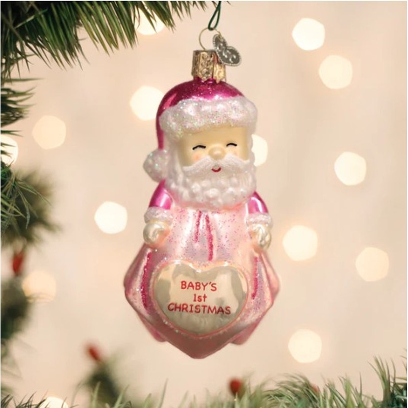 Baby Girl’s First Santa Lovey Ornament