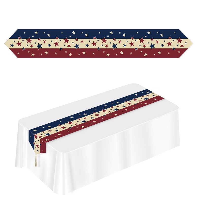 12 Pack Bulk Printed Americana Party Paper Table Runner