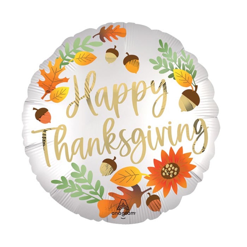18″ SATIN HAPPY THANKSGIVING FOIL BALLOON