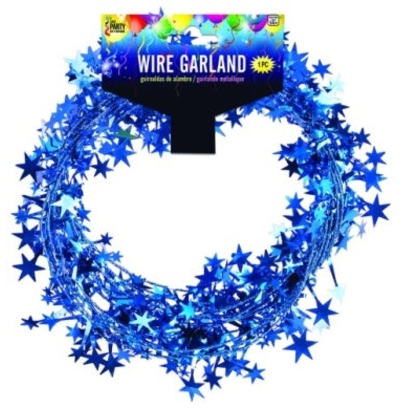 25 Foot Star Garland  Royal Blue