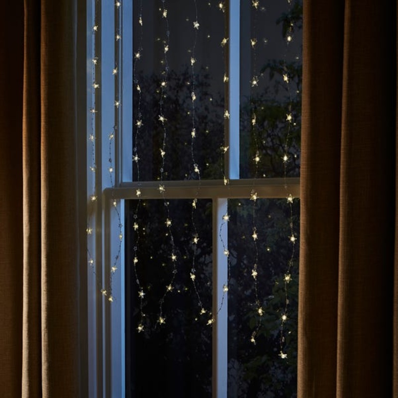 156 LED Star Battery Operated Curtain Lights