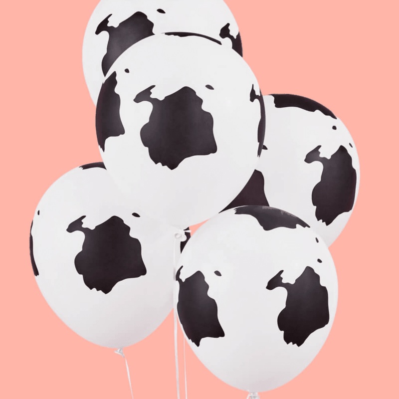 11″ Latex Balloon, Cow Print