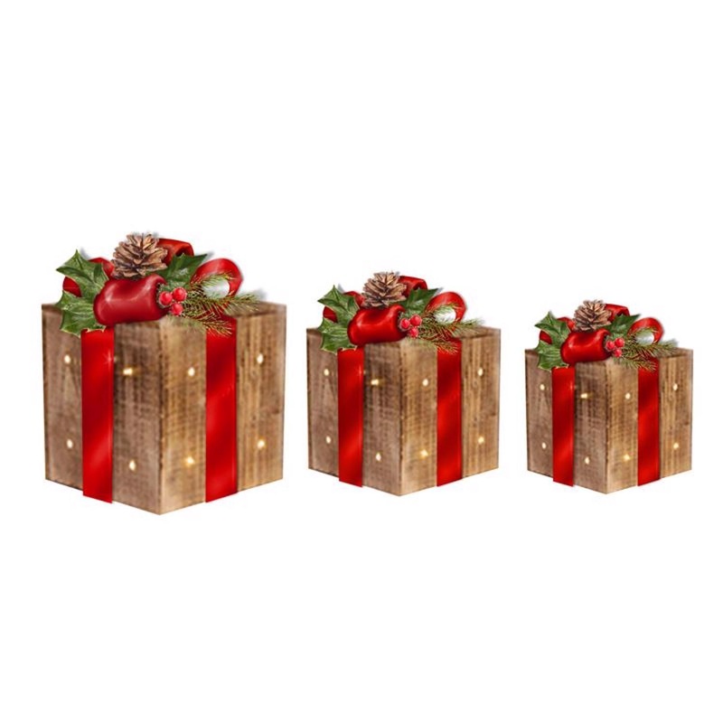 Alpine LED Gift Decor 14 in. Yard Decor