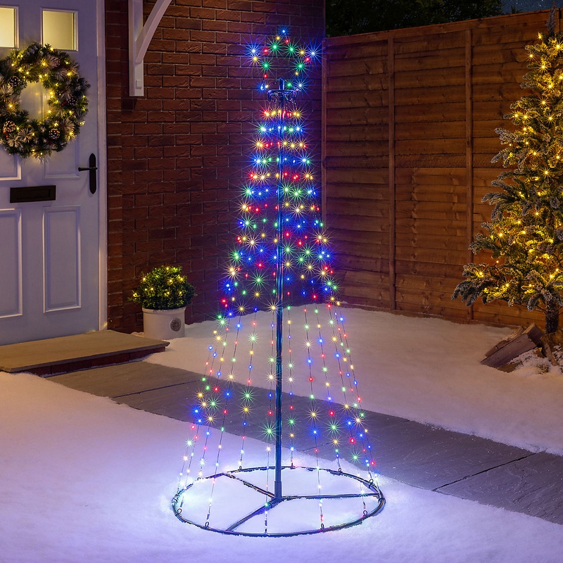 Christow Christmas Micro LED Multi Coloured Maple Tree