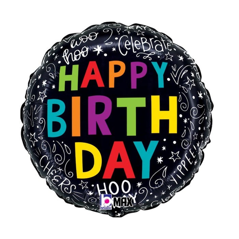 18″ PKG BIRTHDAY DOODLES BALLOON