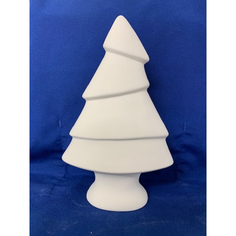 “Ceramic Bisque – Made in USA – Funky Christmas Tree – 11″ high x 7″ wide x 3″ deep”