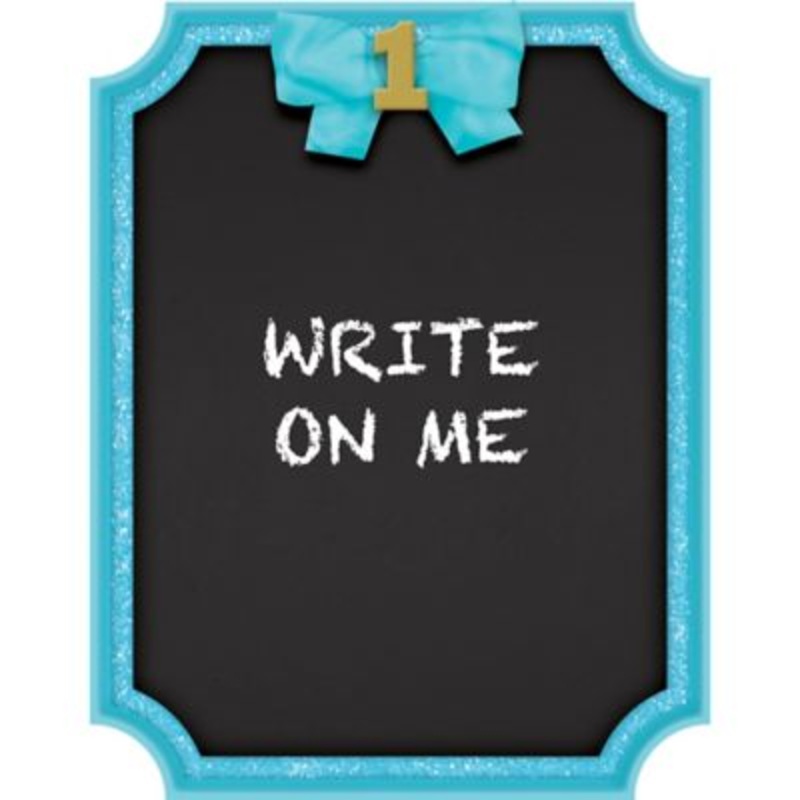 1st Birthday – Easel Glitter Sign – Blue