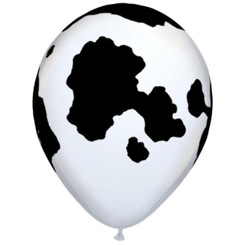 11″ Latex Balloon, Holstein Cow Print